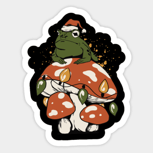 Festive Toadstool Perch Sticker